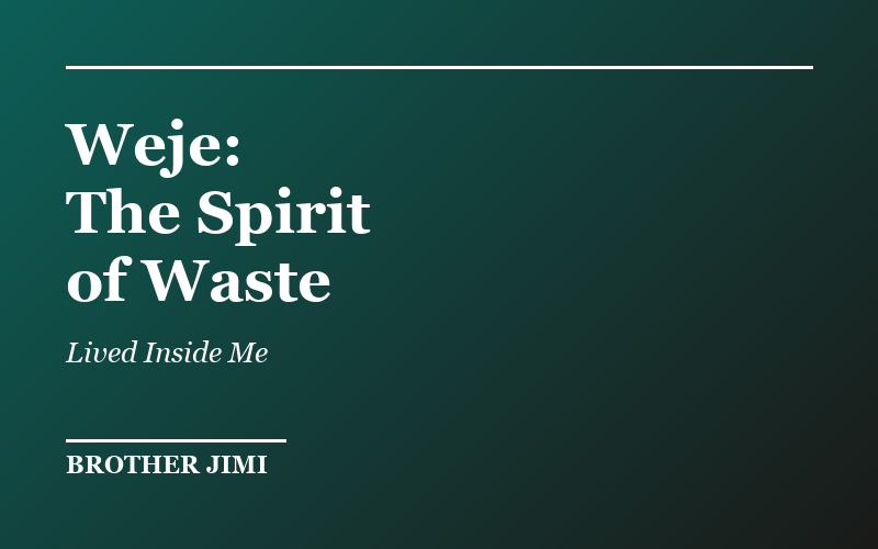 Weje: The Spirit of Waste Lived Inside Me — book cover